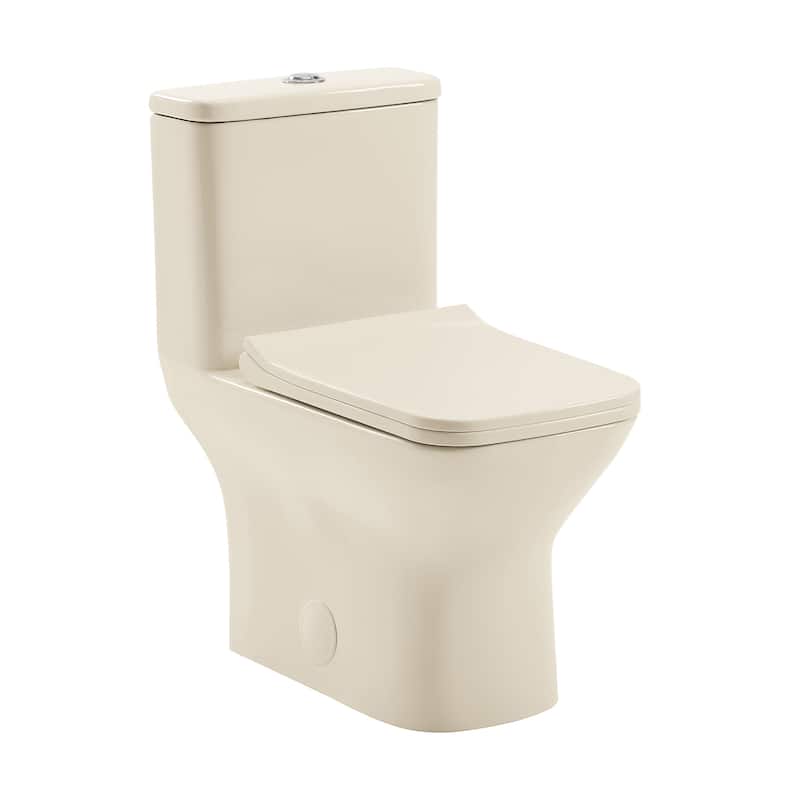 Charme One Piece Square Toilet Dual Flush 1.1/1.6 Gpf In Bisque - 25.8" x 14.95" 29.95"