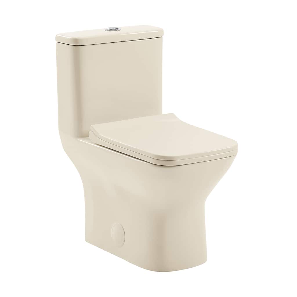 Charme One Piece Square Toilet Dual Flush 1.1/1.6 Gpf In Bisque - 25.8" x 14.95" 29.95"
