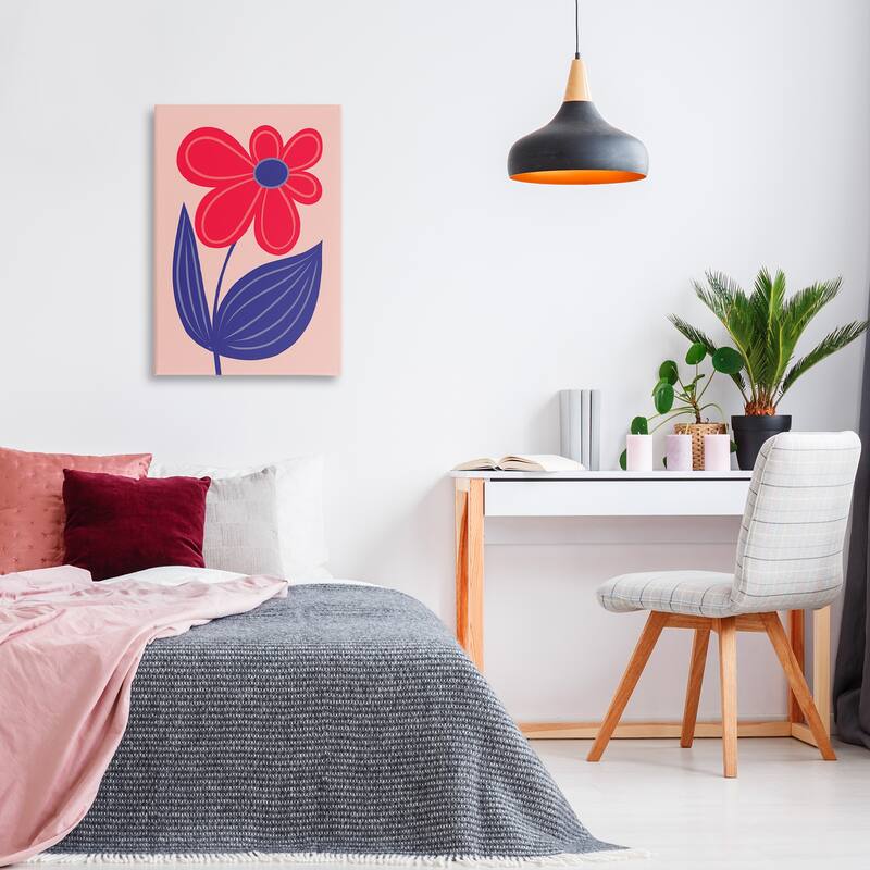 Stupell Playful Bold Red Daisy Canvas Wall Art Design By Martina Pavlova