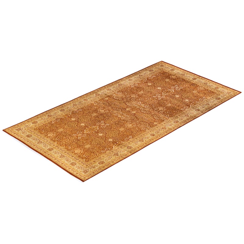Overton Hand Knotted Wool Vintage Inspired Traditional Mogul Orange Area Rug - 12 x 15+
