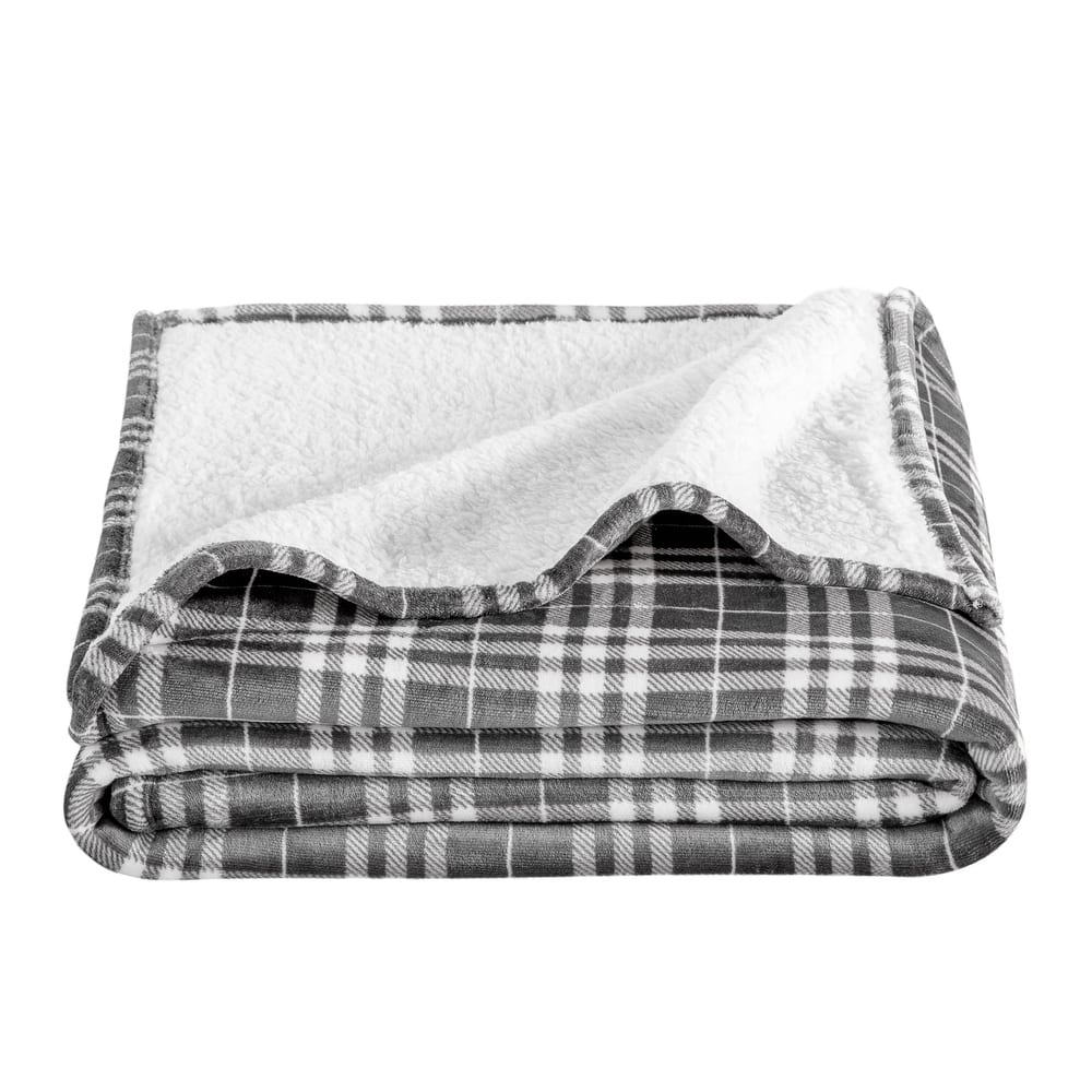 Bare Home Sherpa Fleece Blanket - Reversible Plush Bed Blanket