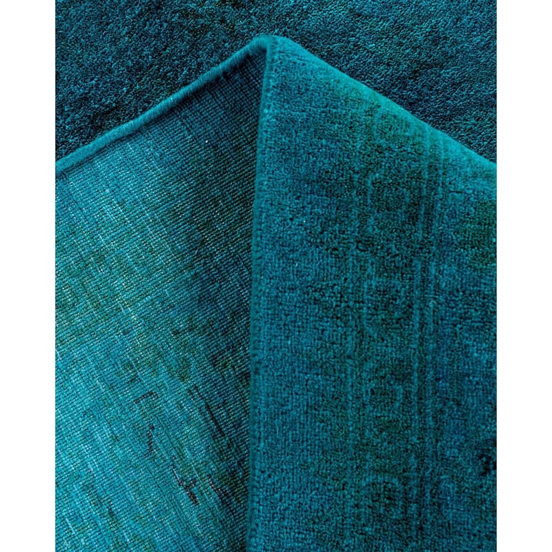 Contemporary Overdyed Wool Hand Knotted Area Rug - 5' 2" x 12' 7"