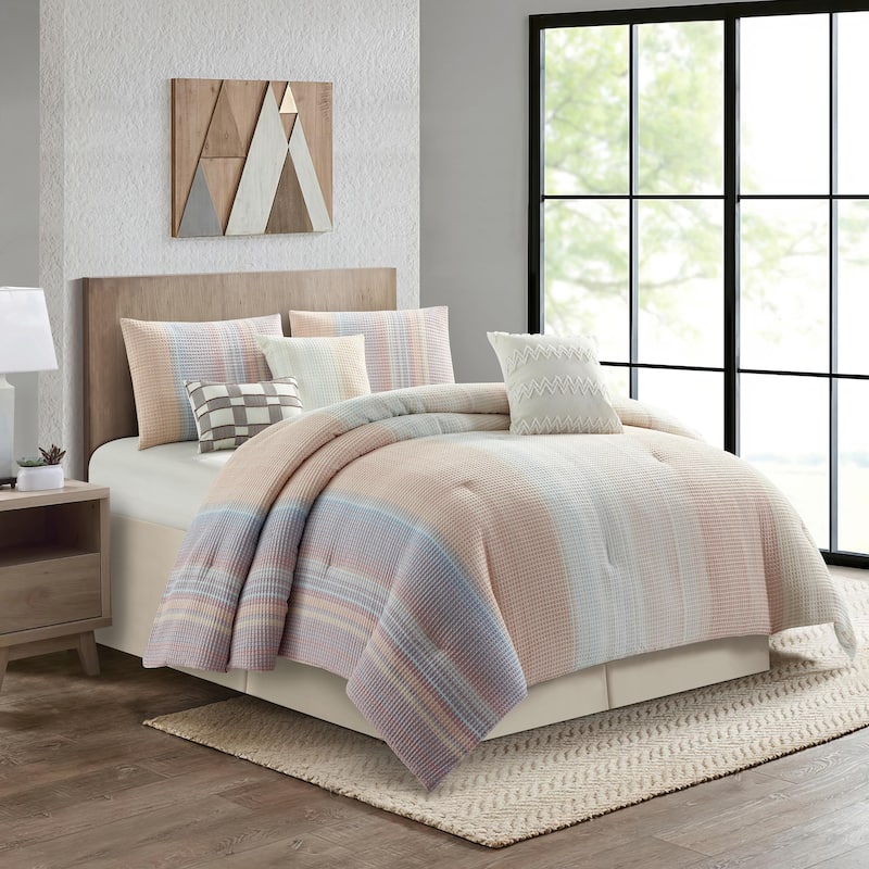Nanshing Amanda 7 Piece Ombre Stripes Comforter Set