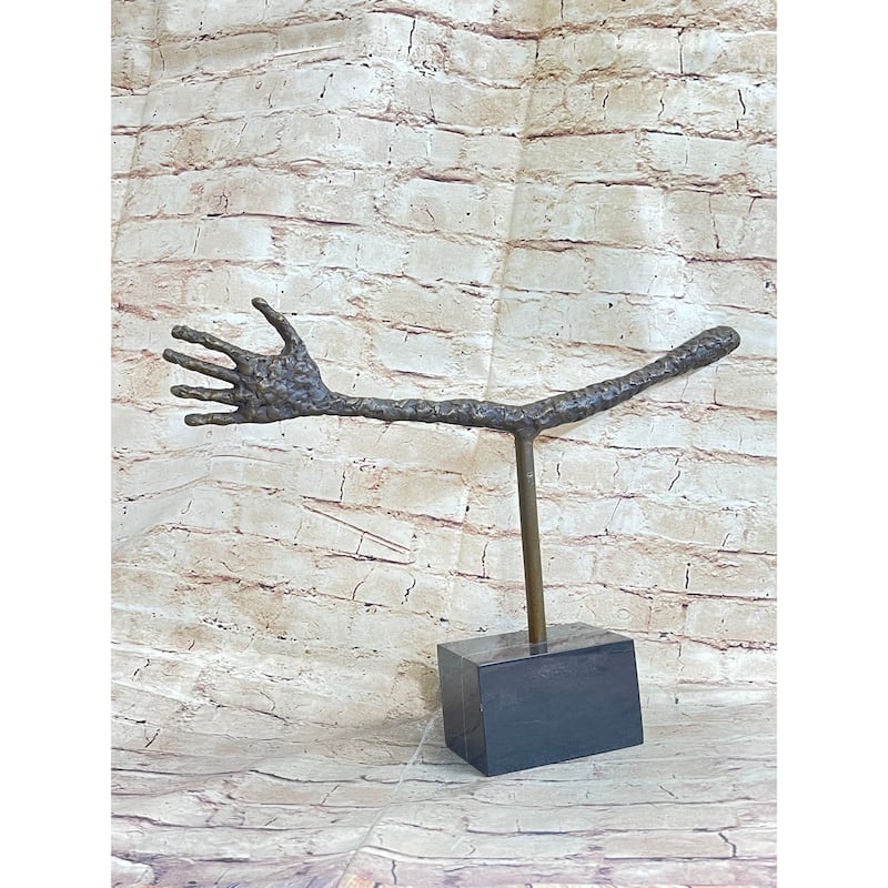 La Main By Alberto Giacometti - Bronze Metal Sculpture On Marble Base