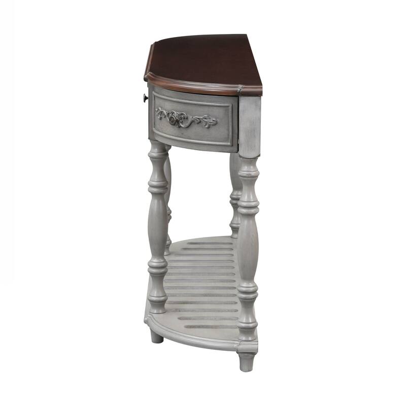 Modern and Contemporary Curved Console Table Sofa Table Entryway Table for Hallway Living Room with 4 Drawers and 1 Shelf
