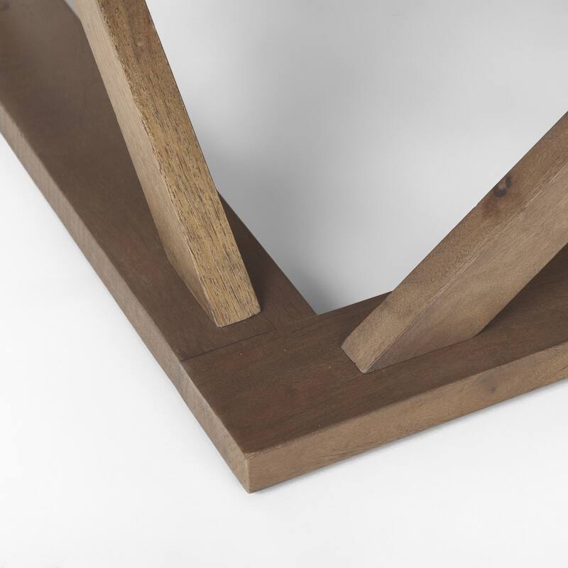 HomeRoots 48" Brown Solid Wood Geo Frame Coffee Table - 48' X '17.5' X '28