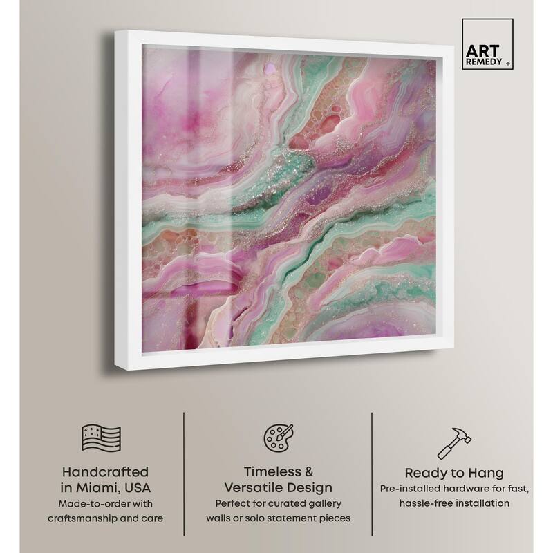 Pink and Mint Crystal IV Shadowbox by Art Remedy
