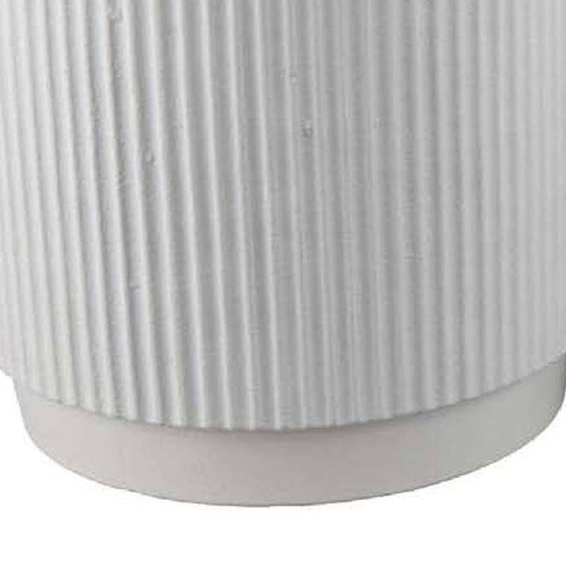 Modern Planter Bowl Set of 2, Ribbed Edges, Serene White Terracotta