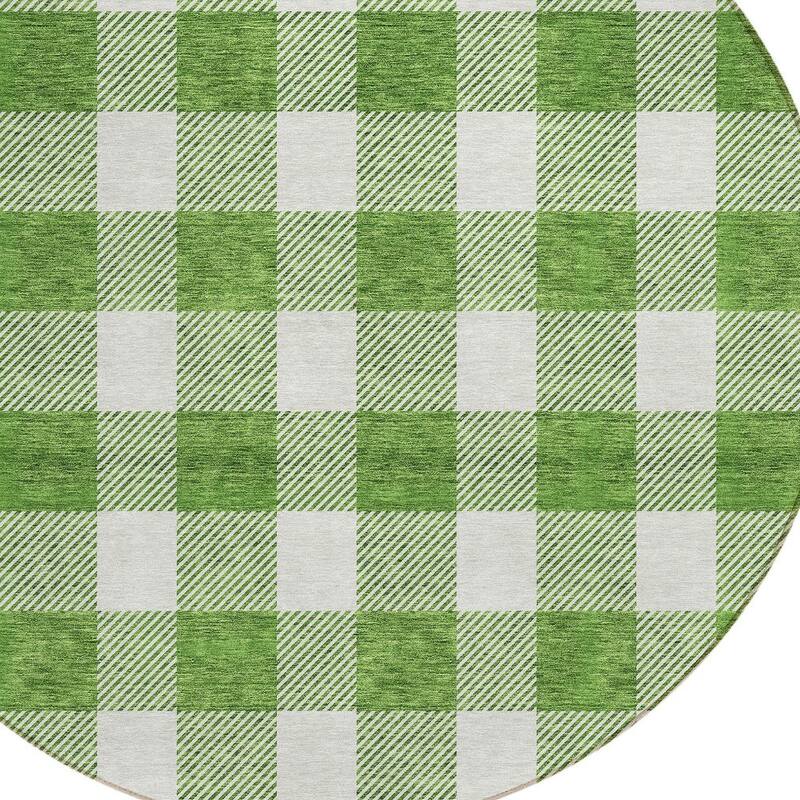 HomeRoots Plaid Transitional Rectangle Outdoor Rug