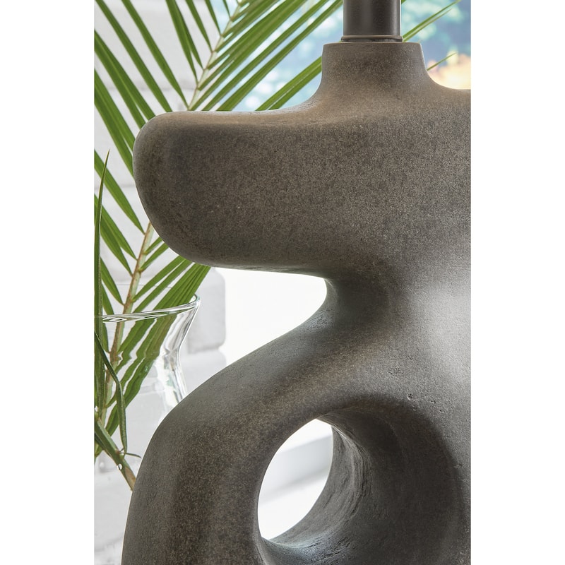 Signature Design by Ashley Danacy Distressed Black Table Lamp - 16" W x 10.13" D x 26.63" H