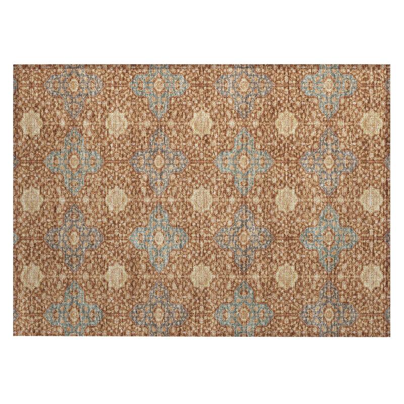 Machine Washable Indoor/ Outdoor Traditional Columbus Chantille Rug