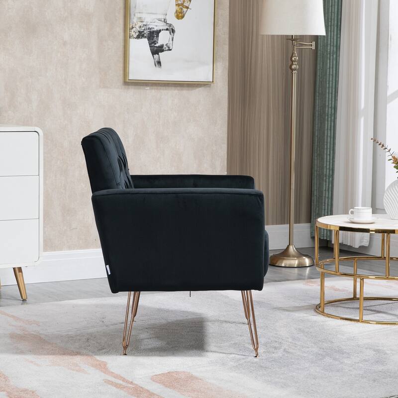 Modern Velvet Single Reading Chairs with Arm Set of 2