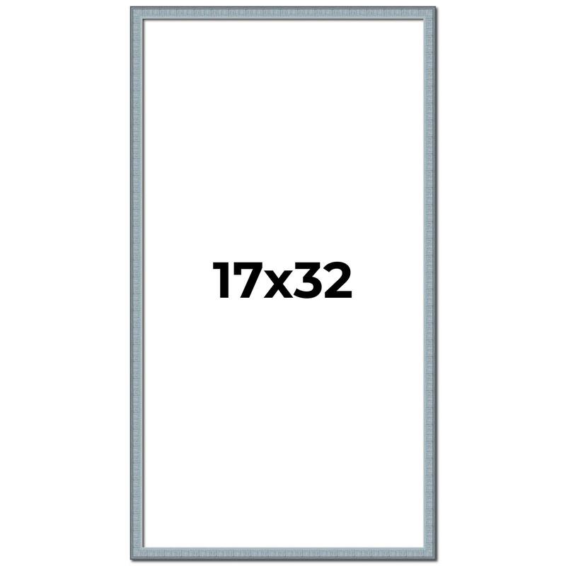17x32 Frame Rustic Sky Blue Solid Wood Picture Frame | 0.75 Inch