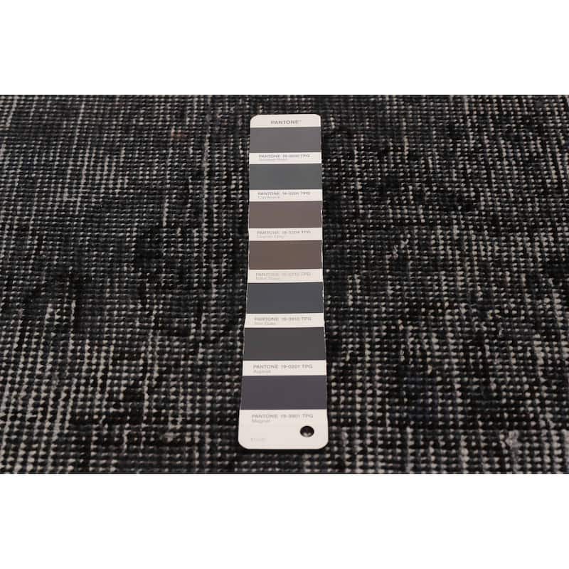 ECARPETGALLERY Hand-knotted Color Transition Charcoal Wool Rug - 9'8 x 12'6
