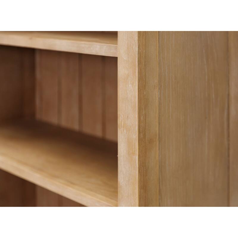 Modern Wood Open Bookcase, Office Shelving, Storage Cabinet, Fully Assembled, Light Brown