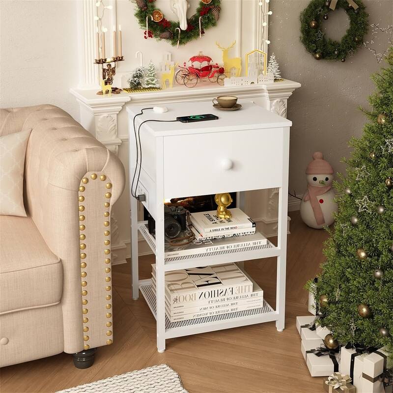 set of 2 with Charging Station - 17.5"D x 7.2"W x 13.5"H
