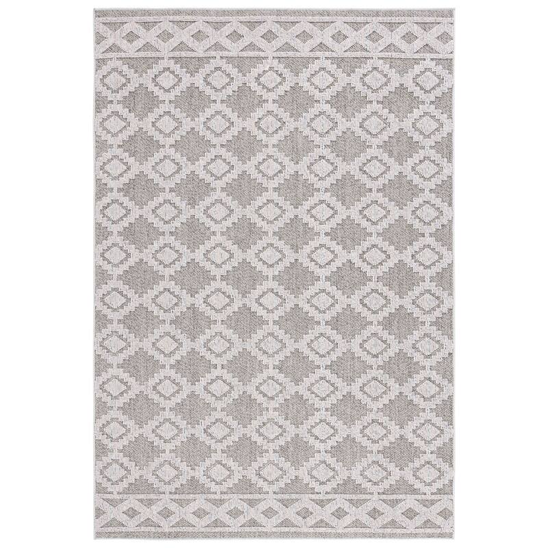 SAFAVIEH Global Sibila Indoor/Outdoor Waterproof Rug - 8' x 10' - Grey/Ivory