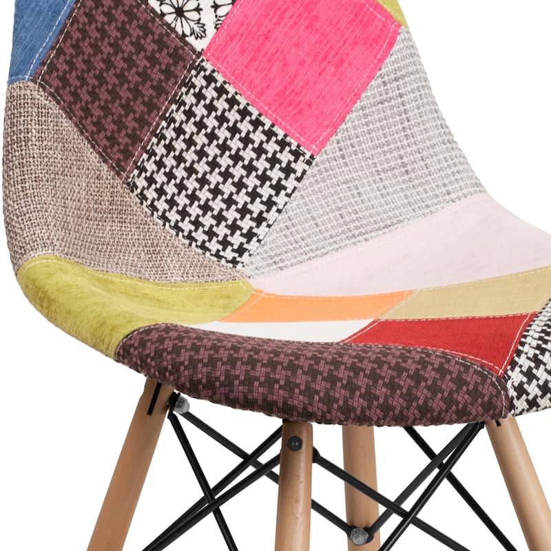 2 Pack Elon Series Fabric Chair with Wooden Legs