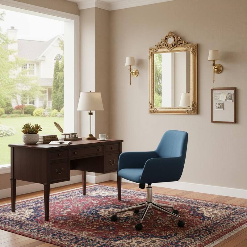 Homylin Modern Velvet Upholstered Task Chair with 360 Degree Swivel