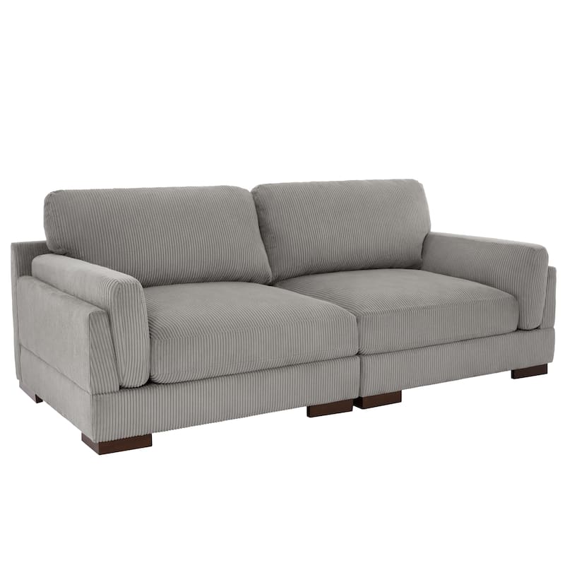 90" Oversized Modular Sectional Corduroy Sofa