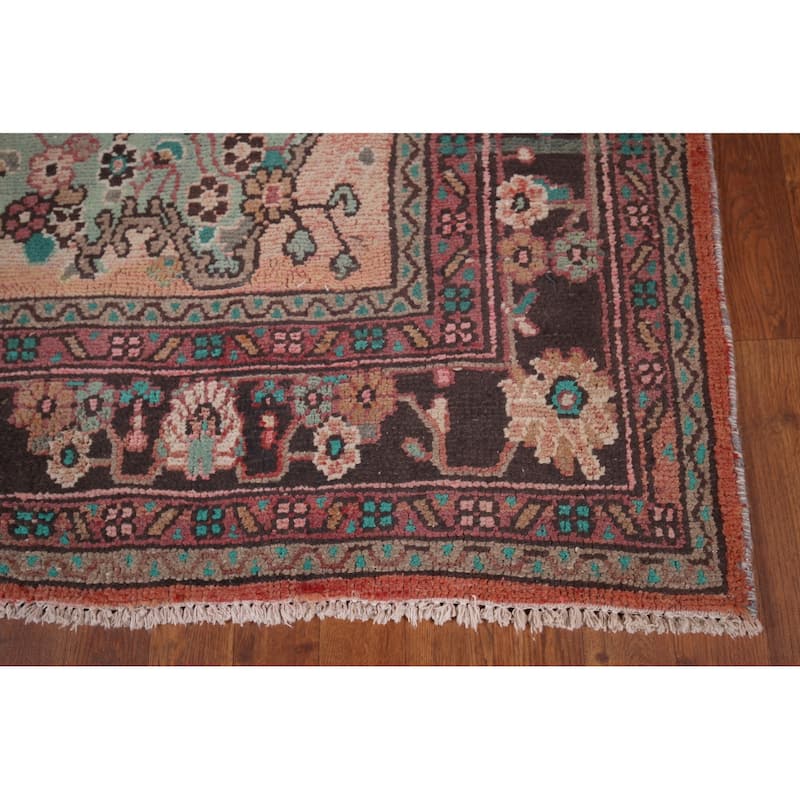 Hamedan Persian Vintage Area Rug Hand-Knotted Wool Carpet - 7'0"x 9'9"