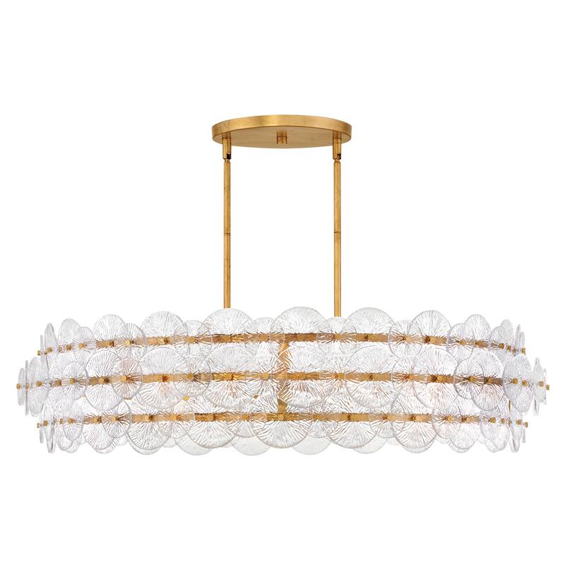 Fredrick Ramond FR30124 Rene 8 Light 45" Wide Ring Chandelier with - Distressed Brass