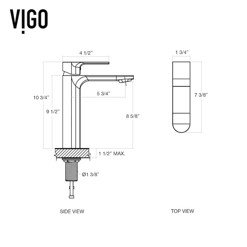 VIGO Norfolk 11" H Single Handle Single Hole Bathroom Vessel Faucet
