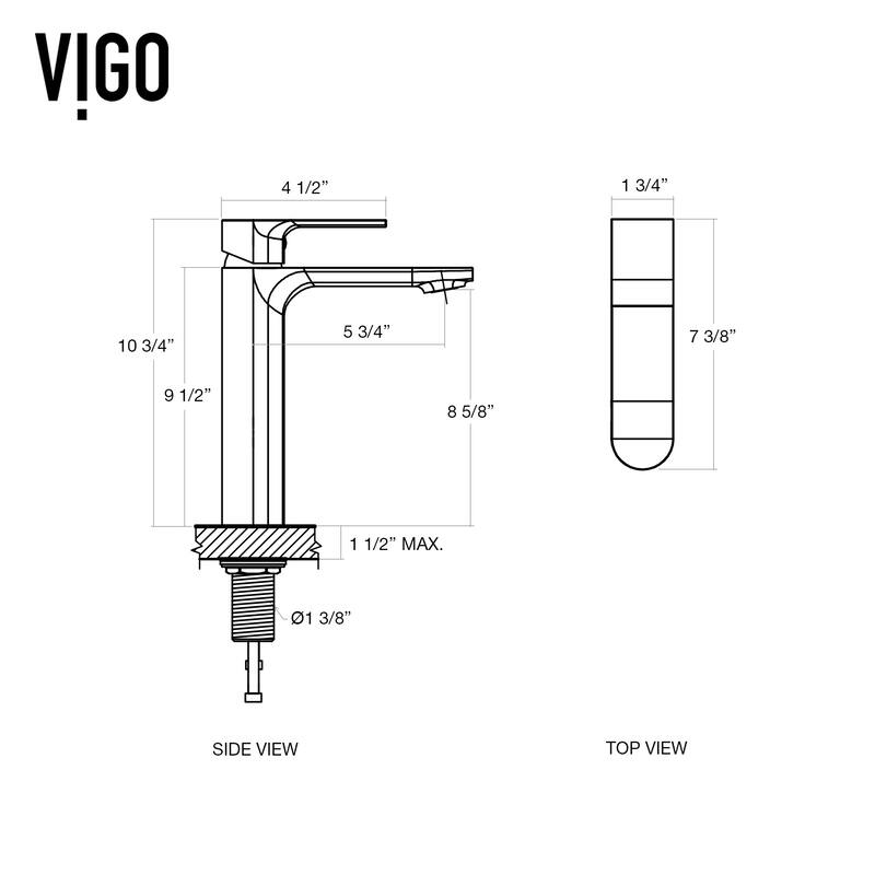 VIGO Starr 15"L x 15"W MatteStone Vessel Sink and Norfolk 11"H Faucet Set