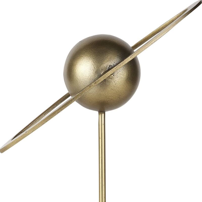 HomeRoots 16" Gold Iron Solar System Tabletop Sculpture - 15.00 in. x 16.00 in. x 7.00 in.