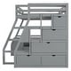 preview thumbnail 53 of 83, Wooden Loft Bed with 7 Storage Drawers and Bulit-in Desk, Twin/Full Size Loft Bedframe with Storage Shelves and Cabinet
