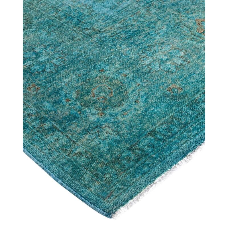 Overdyed, One-of-a-Kind Hand-Knotted Area Rug - Blue - 7' 10" x 10' 2"