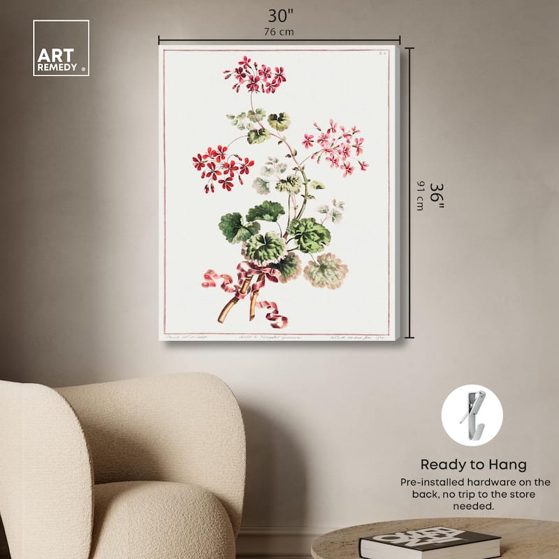 Carlet Variegated Geranium 1801 Canvas by Art Remedy, Gallery Wrapped