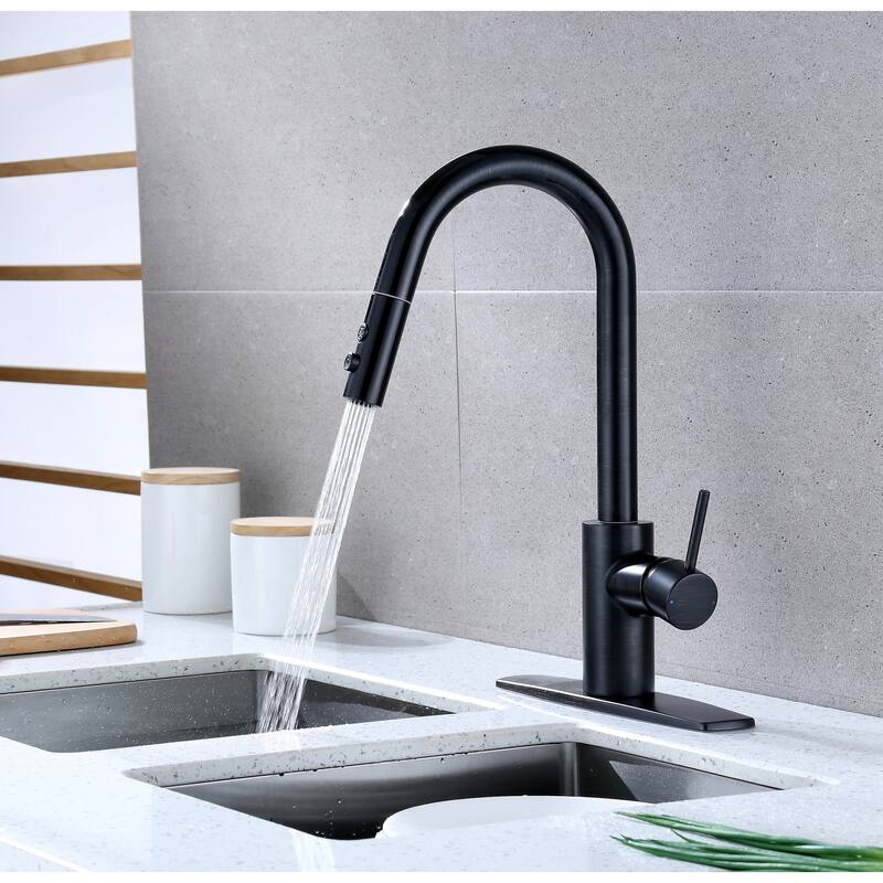 Ultra Faucets Euro Collection Single-Handle Kitchen Faucet With Pull-Down Spray