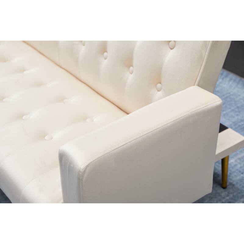 75'' Wide Tufted Velvet Convertible Sleeper sofa