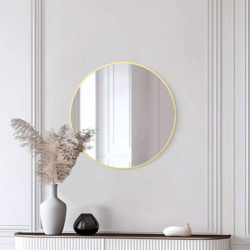 24 Inch Shatterproof Wall Mount Metal Frame Mirror