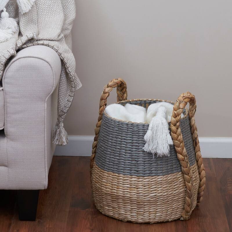 Household Essentials Cattail and Paper Terra Basket - 13.8"L x 13.8"W x 13.8"H
