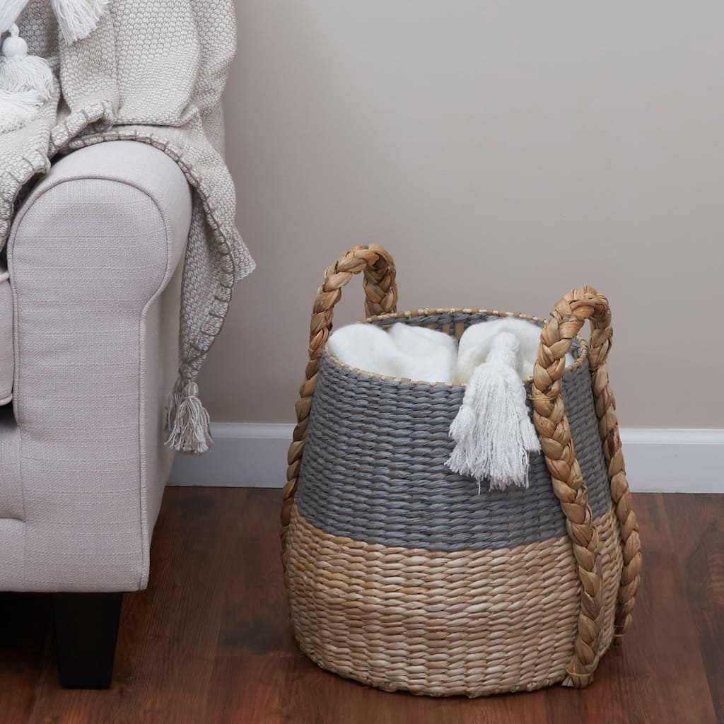 Household Essentials Cattail and Paper Terra Basket - 13.8"L x 13.8"W x 13.8"H