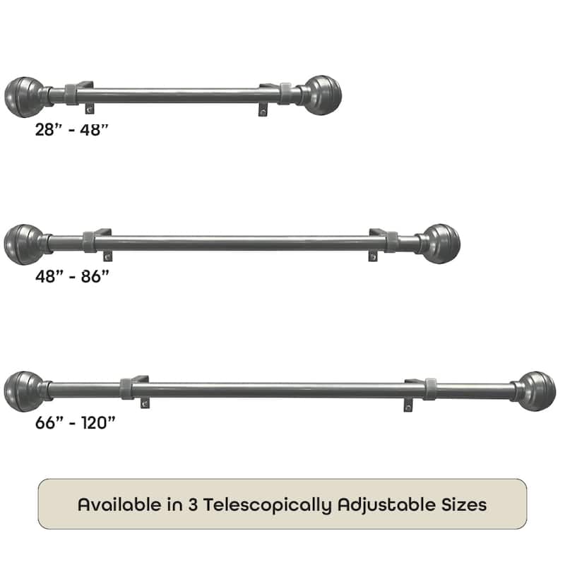 Buono II Hayden Gunmetal Decorative Rod & Finial 28-160 Inch