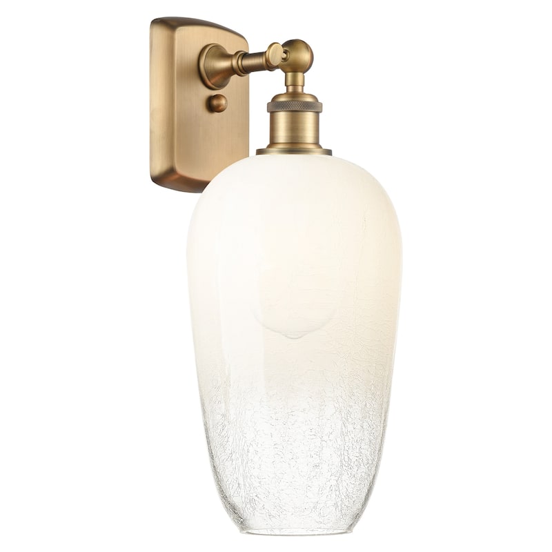 Innovations Lighting 516-1W-16-7 Brookhaven Flute Sconce Brookhaven - Brushed Brass / Opal