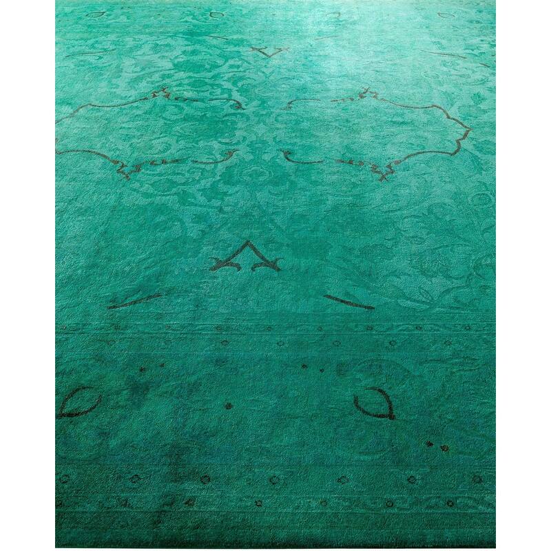 Contemporary Overdyed Wool Hand Knotted Area Rug - 10' 1" x 13' 7"