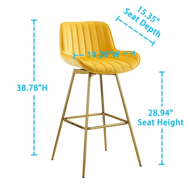 Art Leon Modern Velvet Barstool (Set of 2)