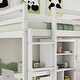 preview thumbnail 5 of 4, Full Size Loft Wood Bed with Desk and Storage Shelves