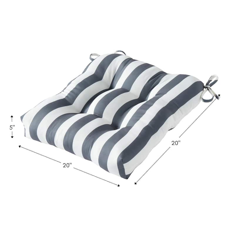 Outdoor 20-inch Polyester Dining Seat Cushion (Set of 2)