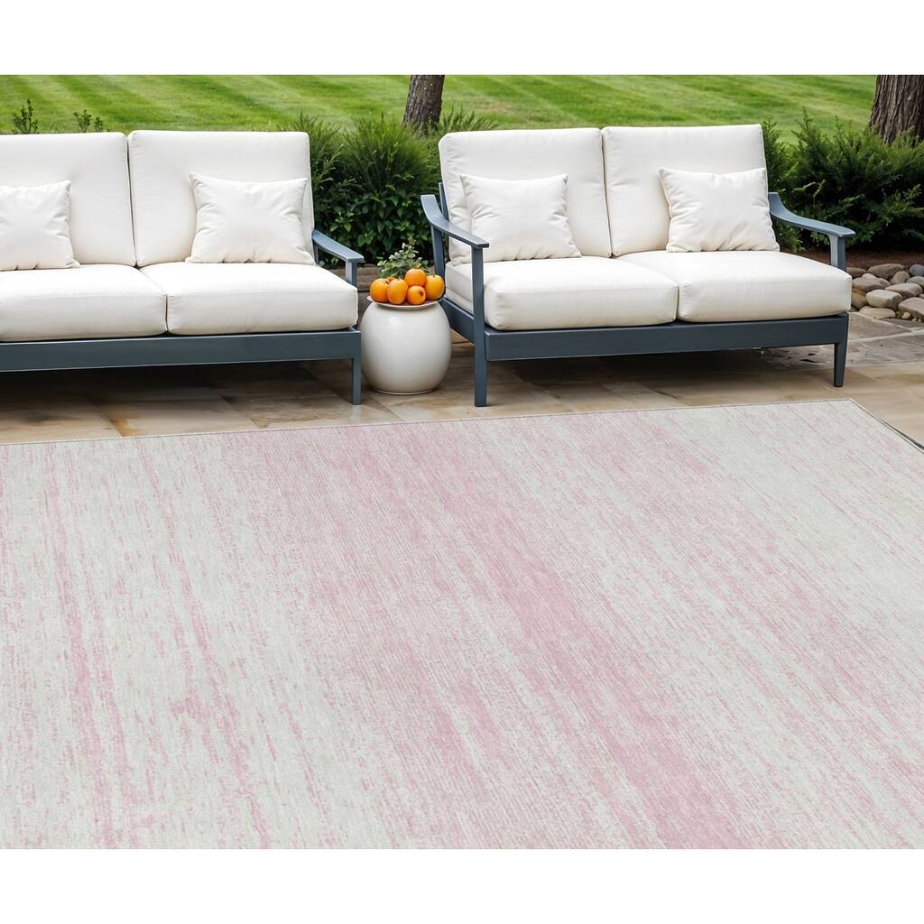 HomeRoots Striped Transitional Rectangle Outdoor Rug