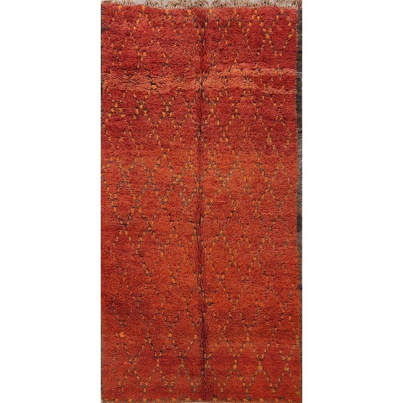Tribal Moroccan Oriental Area Rug Wool Hand-knotted Office Carpet - 5'8" x 10'3"