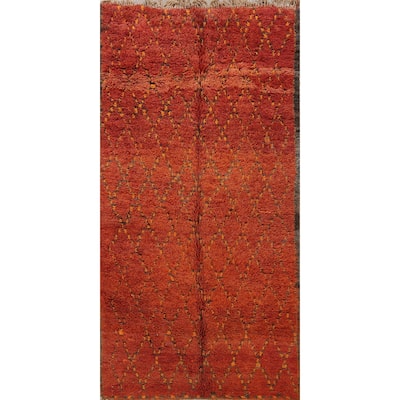 Tribal Moroccan Oriental Area Rug Wool Hand-knotted Office Carpet - 5'8" x 10'3"