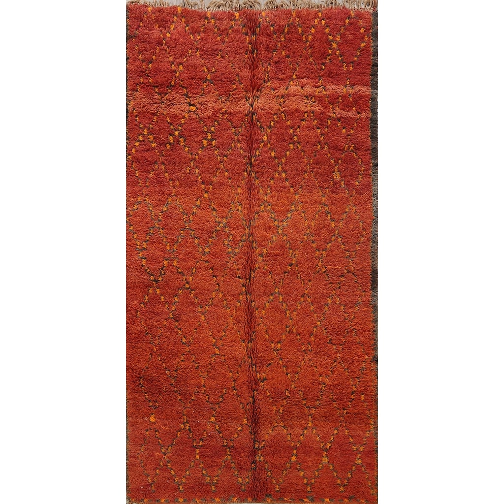 Tribal Moroccan Oriental Area Rug Wool Hand-knotted Office Carpet - 5'8" x 10'3"