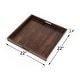 preview thumbnail 16 of 76, KINWELL Square Black Walnut Wood Serving Tray Ottoman Tray with Handles