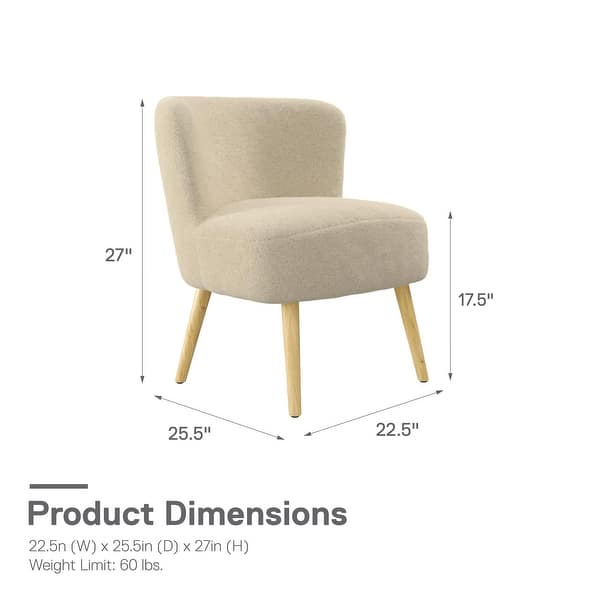 dimension image slide 0 of 4, Avenue Greene Eden Boucle Kids Accent Chair with Natural Legs