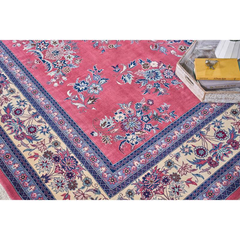 EXQUISITE RUGS ONE-OF-A-KIND Super Fine Antique Weave Hand Knotted PINK Rug - 8'3"x10'2"